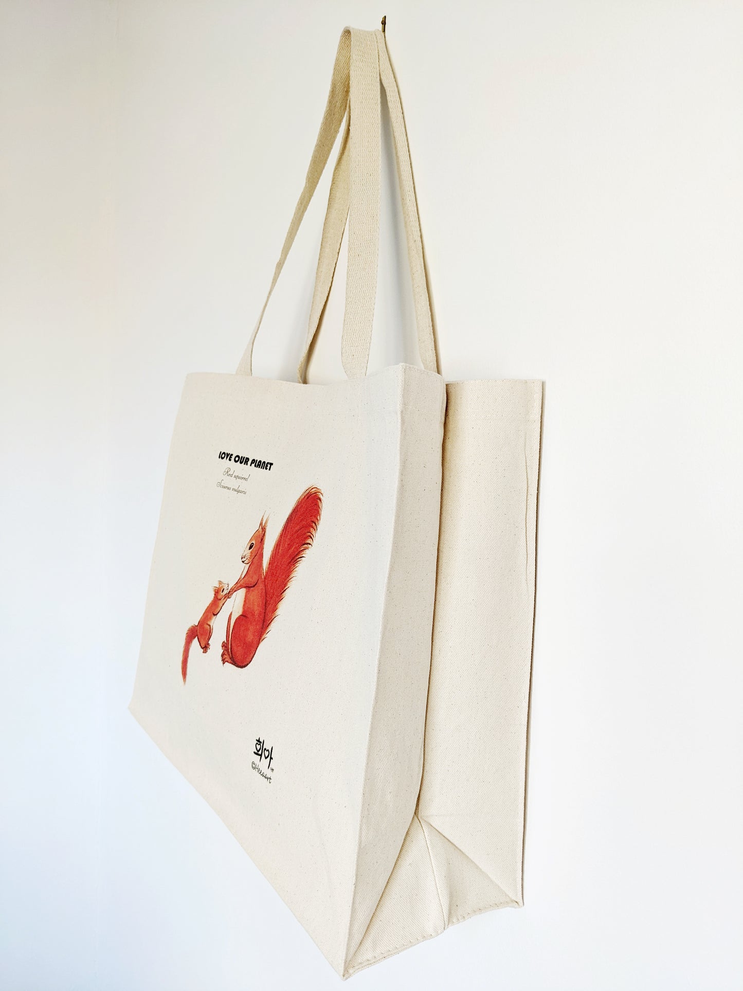 Red Squirrel Canvas Bag