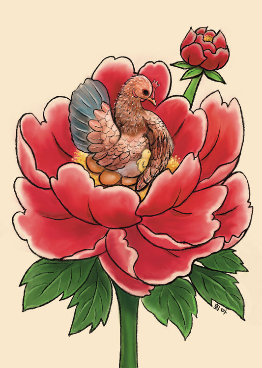 닭과 모란 Chicken & Peony